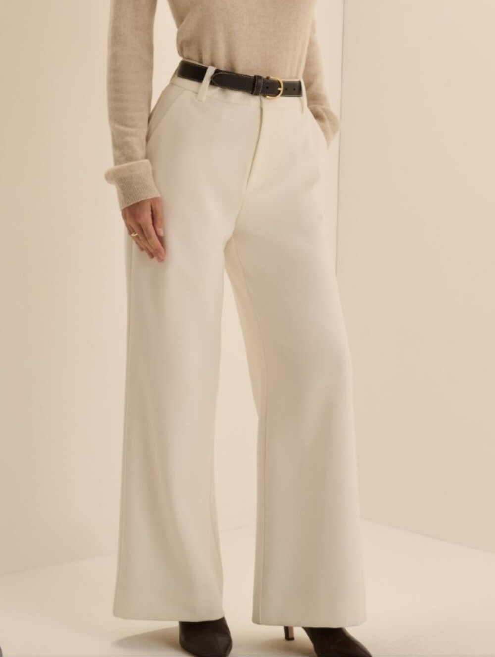 Favorite Daughter Jones Wide Leg Pants Pearl NWT Petite